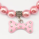 Handmade Pink Pearl Dog Necklace