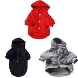 Buttoned Cotton Dog Hoodie - 3 Colors