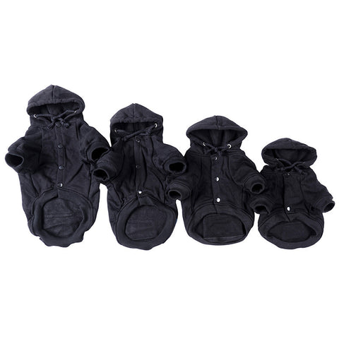 Buttoned Cotton Dog Hoodie - 3 Colors