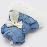 Butterfly Bow Denim Dog Dress