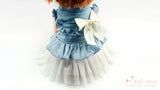 Butterfly Bow Denim Dog Dress