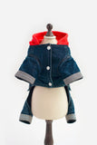 Denim Dog Coat With Hood - Dress Your Doggy