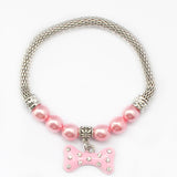 Handmade Pink Pearl Dog Necklace