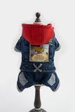 Denim Dog Coat With Hood - Dress Your Doggy